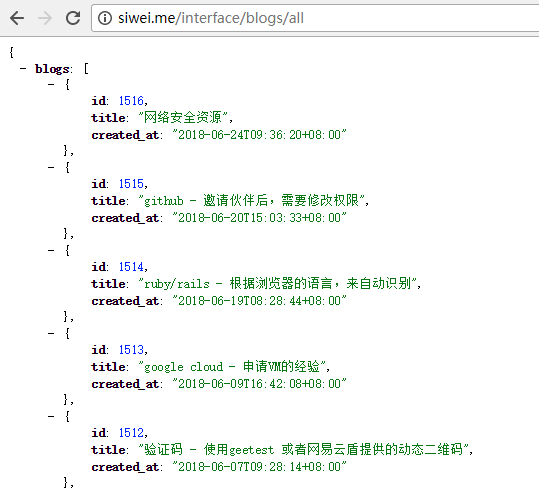 siwei blog list api