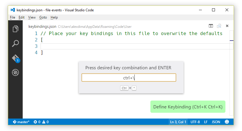 key binding widget