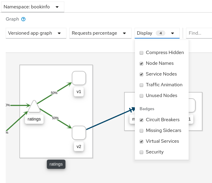 Bookinfo Graph Options